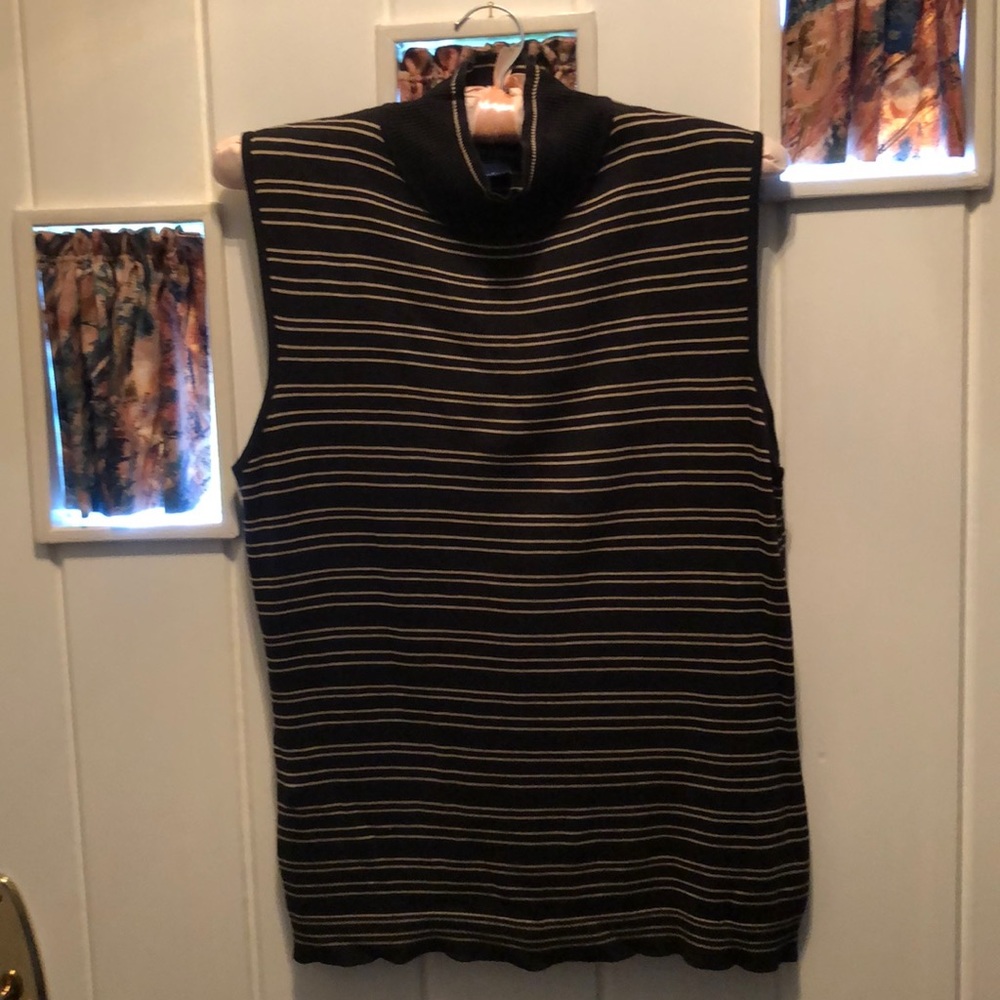 Ann Taylor 100% silk sleeveless mock neck sweater
